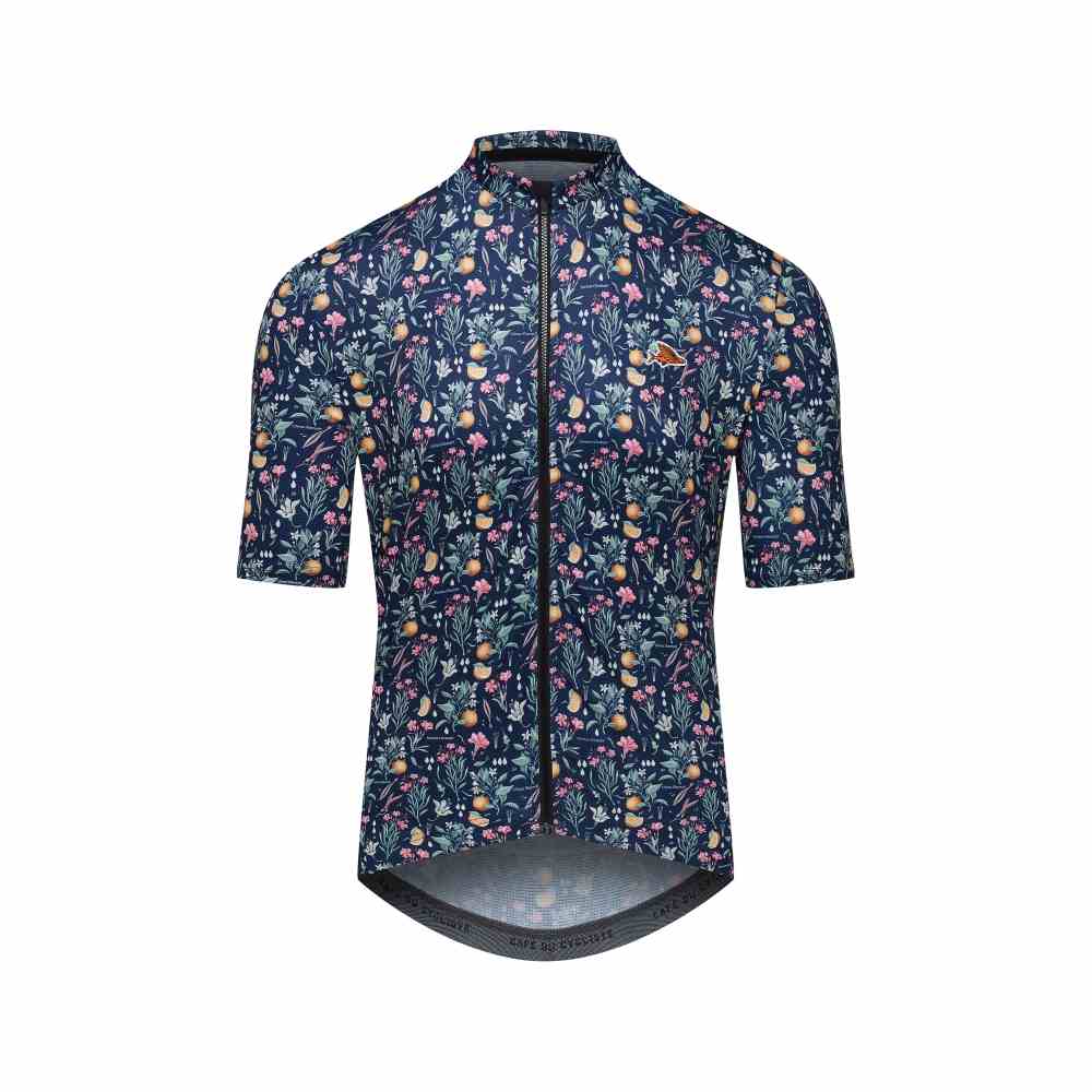 Café du Cycliste Fleurette ネイビー メンズ XS B-JSS-FLEUR2-M-NAVY-M_01_FR.